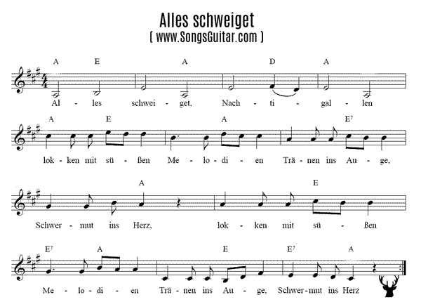 Alles schweiget (www.SongsGuitar.com)